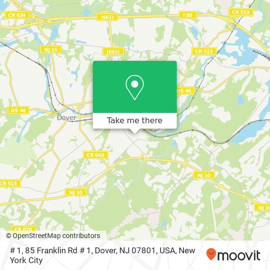 Mapa de # 1, 85 Franklin Rd # 1, Dover, NJ 07801, USA