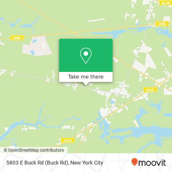 Mapa de 5803 E Buck Rd (Buck Rd), Millville (CARMEL), NJ 08332