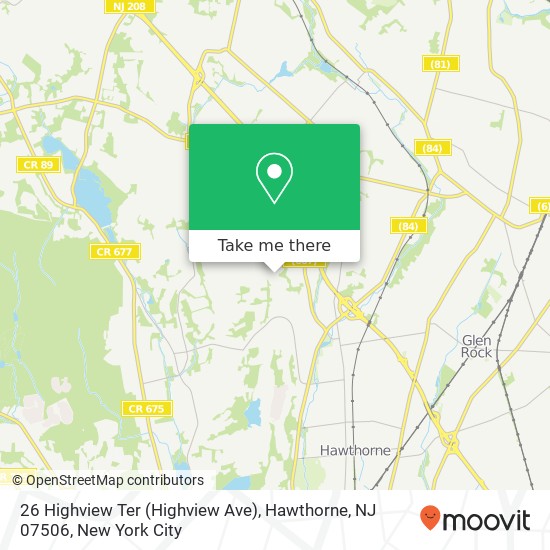 26 Highview Ter (Highview Ave), Hawthorne, NJ 07506 map