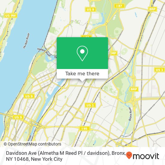 Mapa de Davidson Ave (Almetha M Reed Pl / davidson), Bronx, NY 10468