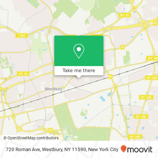 Mapa de 720 Roman Ave, Westbury, NY 11590