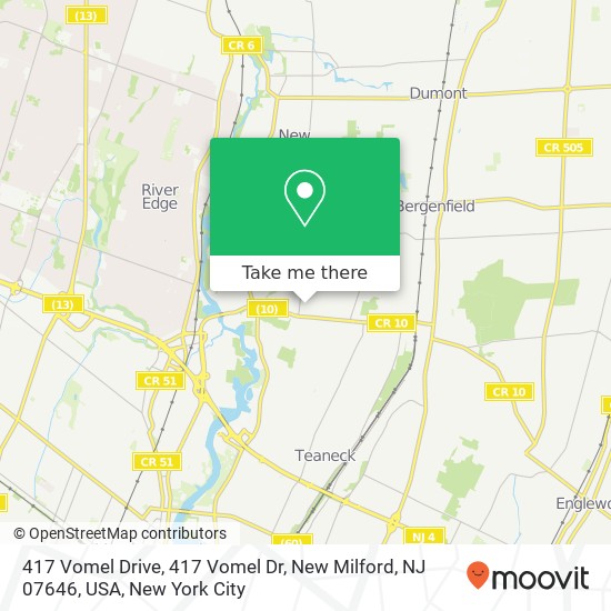 417 Vomel Drive, 417 Vomel Dr, New Milford, NJ 07646, USA map