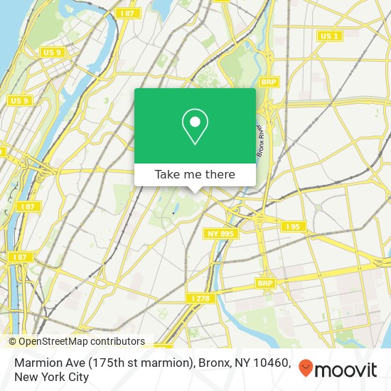 Mapa de Marmion Ave (175th st marmion), Bronx, NY 10460