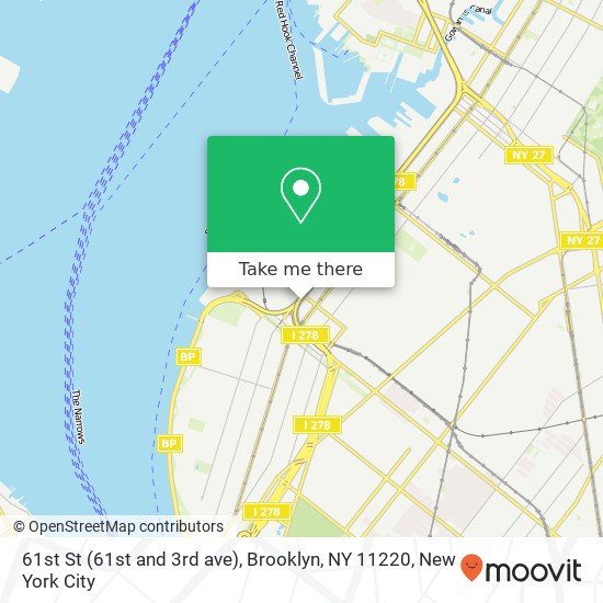 Mapa de 61st St (61st and 3rd ave), Brooklyn, NY 11220