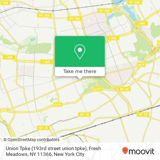 Mapa de Union Tpke (193rd street union tpke), Fresh Meadows, NY 11366