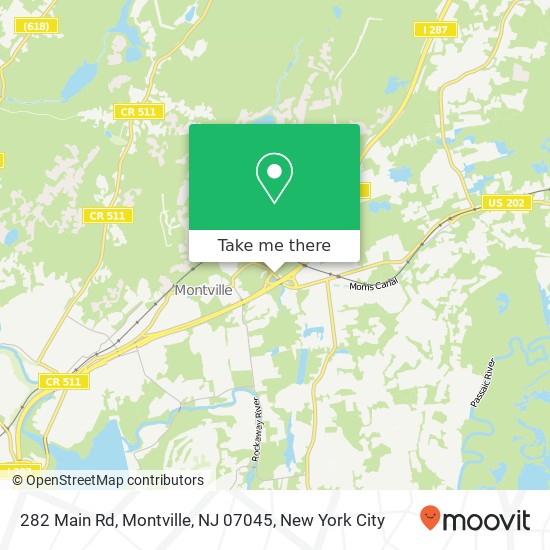 Mapa de 282 Main Rd, Montville, NJ 07045