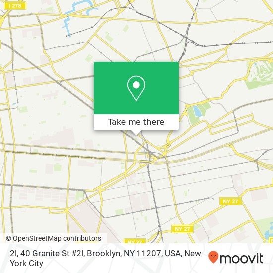 2l, 40 Granite St #2l, Brooklyn, NY 11207, USA map