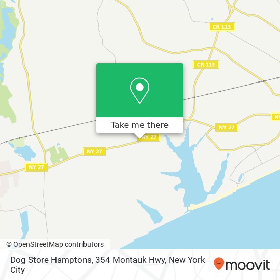 Mapa de Dog Store Hamptons, 354 Montauk Hwy