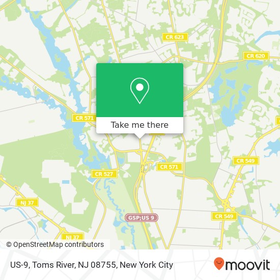 Mapa de US-9, Toms River, NJ 08755