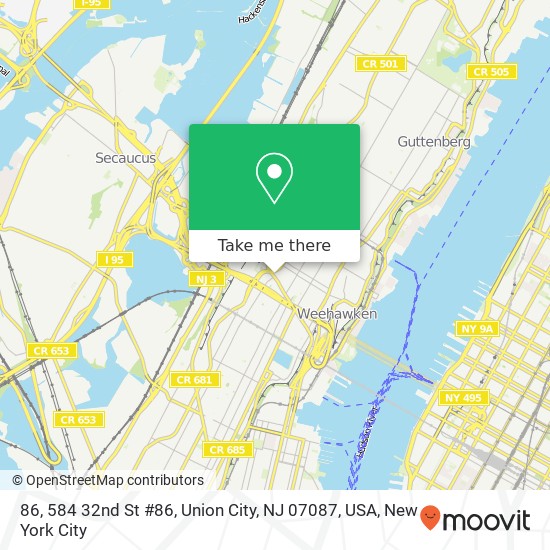 Mapa de 86, 584 32nd St #86, Union City, NJ 07087, USA