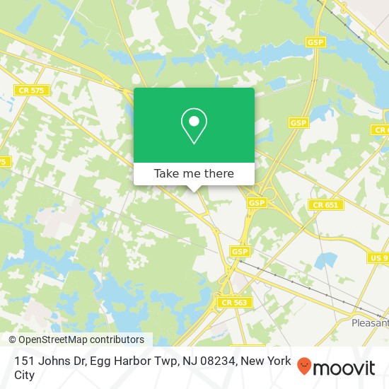 151 Johns Dr, Egg Harbor Twp, NJ 08234 map