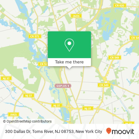 Mapa de 300 Dallas Dr, Toms River, NJ 08753