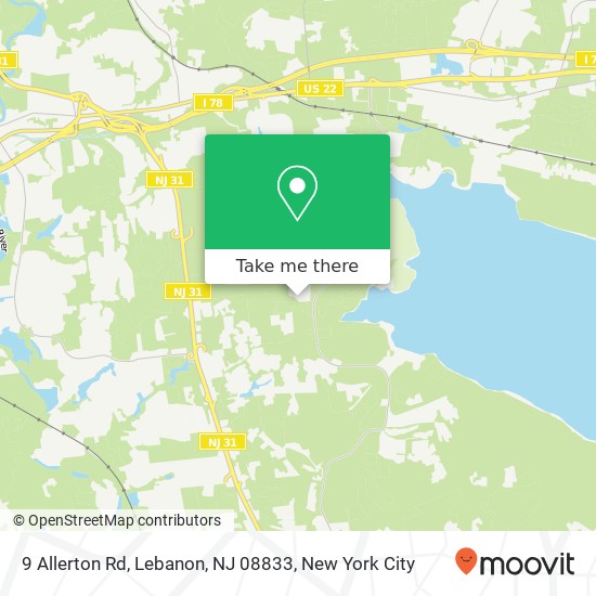 Mapa de 9 Allerton Rd, Lebanon, NJ 08833