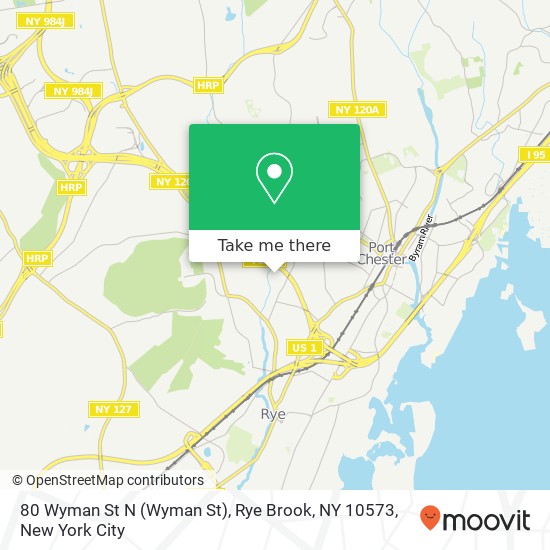 Mapa de 80 Wyman St N (Wyman St), Rye Brook, NY 10573