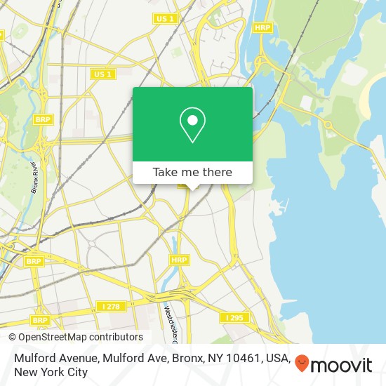Mapa de Mulford Avenue, Mulford Ave, Bronx, NY 10461, USA
