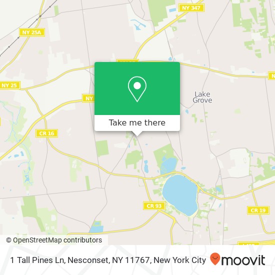 Mapa de 1 Tall Pines Ln, Nesconset, NY 11767