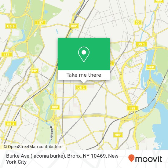 Mapa de Burke Ave (laconia burke), Bronx, NY 10469