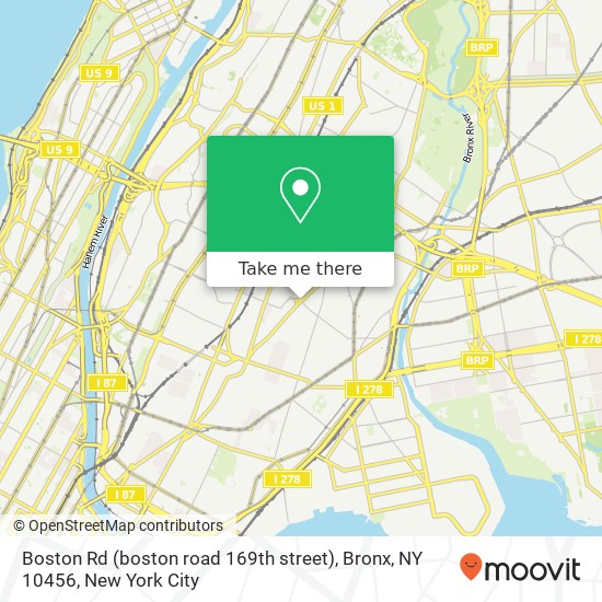 Mapa de Boston Rd (boston road 169th street), Bronx, NY 10456