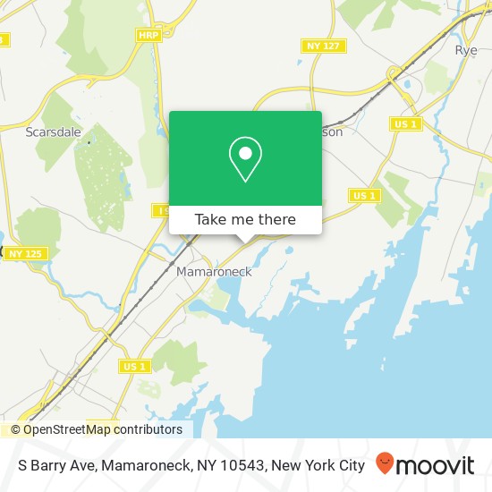 Mapa de S Barry Ave, Mamaroneck, NY 10543