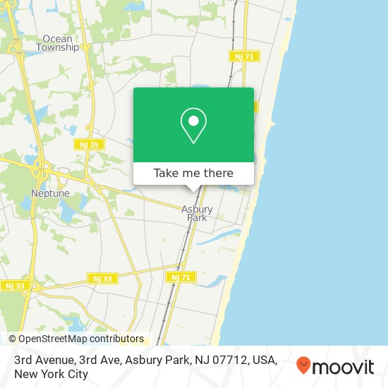 3rd Avenue, 3rd Ave, Asbury Park, NJ 07712, USA map