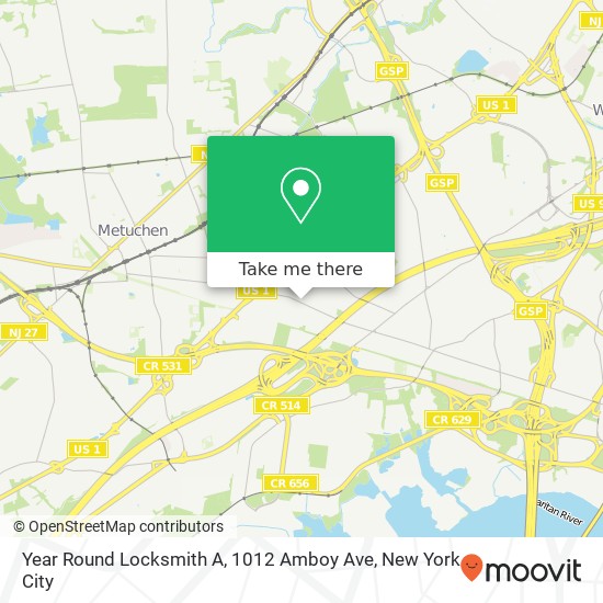 Mapa de Year Round Locksmith A, 1012 Amboy Ave