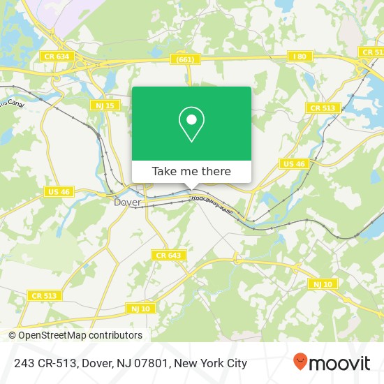 Mapa de 243 CR-513, Dover, NJ 07801