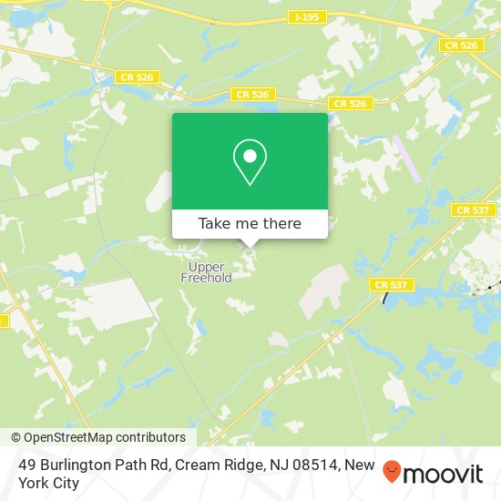 Mapa de 49 Burlington Path Rd, Cream Ridge, NJ 08514