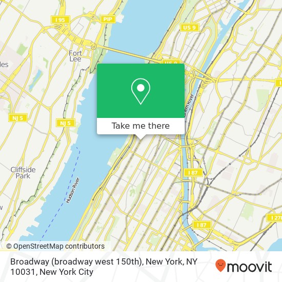 Broadway (broadway west 150th), New York, NY 10031 map