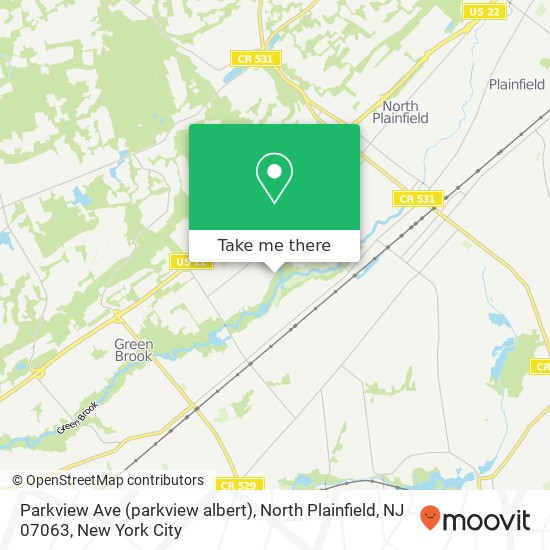 Mapa de Parkview Ave (parkview albert), North Plainfield, NJ 07063