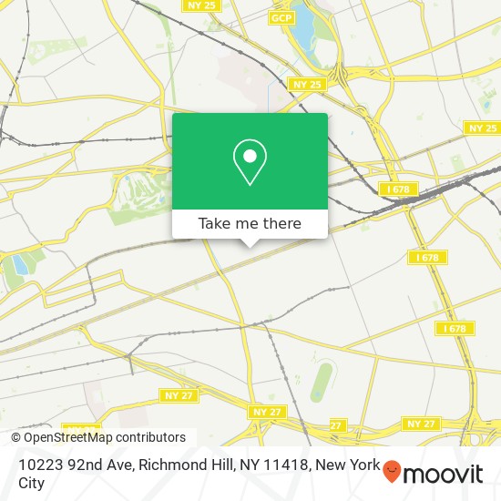 Mapa de 10223 92nd Ave, Richmond Hill, NY 11418