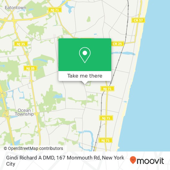 Gindi Richard A DMD, 167 Monmouth Rd map