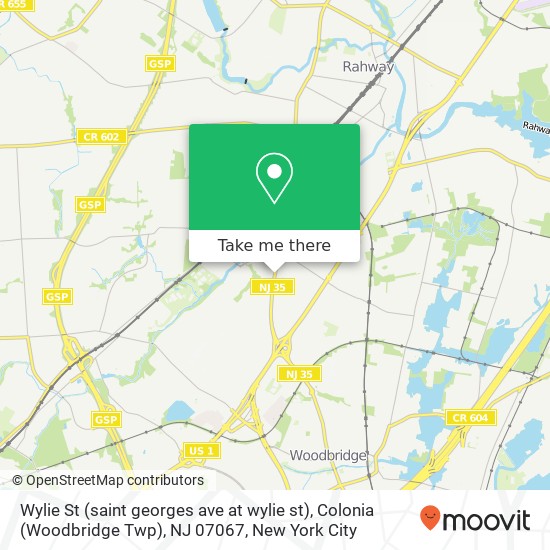 Mapa de Wylie St (saint georges ave at wylie st), Colonia (Woodbridge Twp), NJ 07067