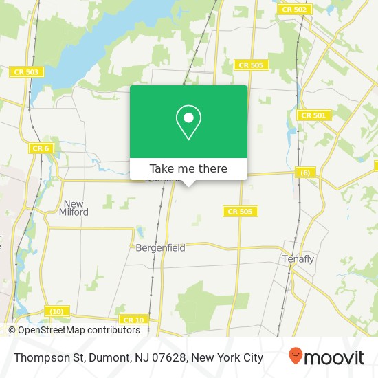 Mapa de Thompson St, Dumont, NJ 07628