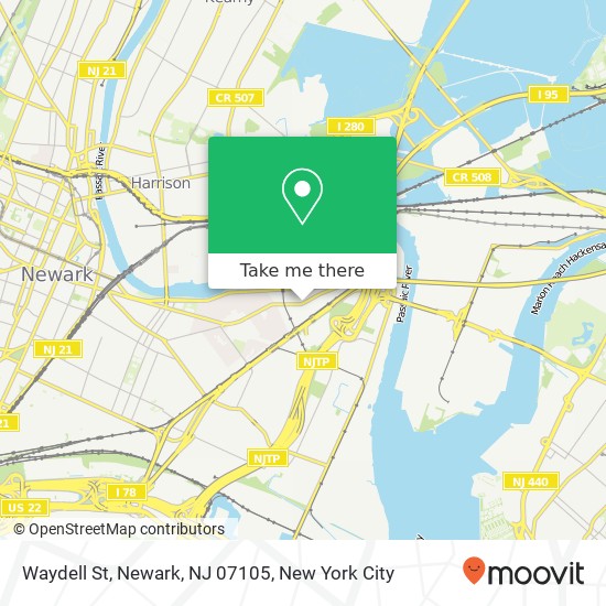 Mapa de Waydell St, Newark, NJ 07105
