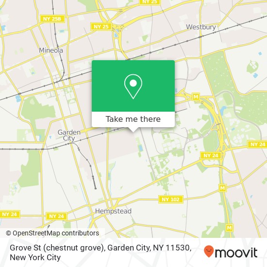 Mapa de Grove St (chestnut grove), Garden City, NY 11530