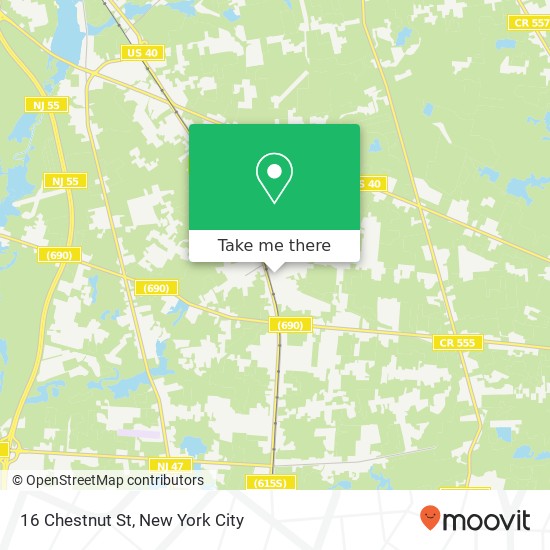 Mapa de 16 Chestnut St, Newfield (WILLOW GROVE), NJ 08344