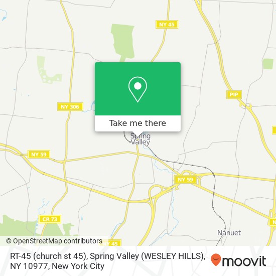 Mapa de RT-45 (church st 45), Spring Valley (WESLEY HILLS), NY 10977