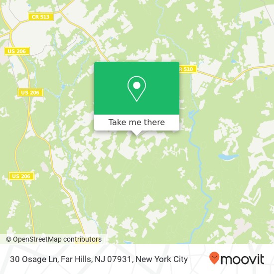 Mapa de 30 Osage Ln, Far Hills, NJ 07931