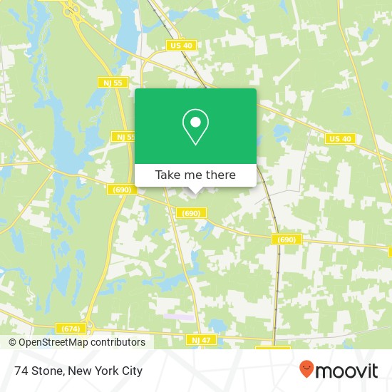 Mapa de 74 Stone, Newfield (WILLOW GROVE), NJ 08344