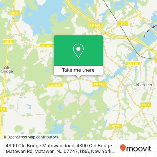 Mapa de 4300 Old Bridge Matawan Road, 4300 Old Bridge Matawan Rd, Matawan, NJ 07747, USA