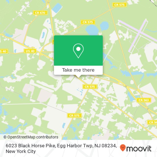 Mapa de 6023 Black Horse Pike, Egg Harbor Twp, NJ 08234