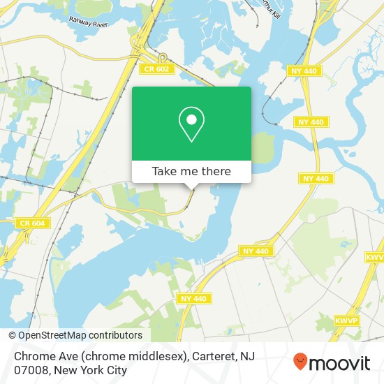 Mapa de Chrome Ave (chrome middlesex), Carteret, NJ 07008