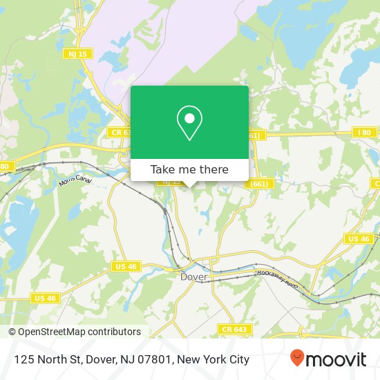 Mapa de 125 North St, Dover, NJ 07801