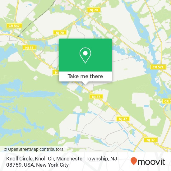 Mapa de Knoll Circle, Knoll Cir, Manchester Township, NJ 08759, USA