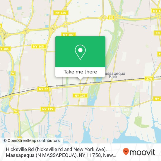 Hicksville Rd (hicksville rd and New York Ave), Massapequa (N MASSAPEQUA), NY 11758 map