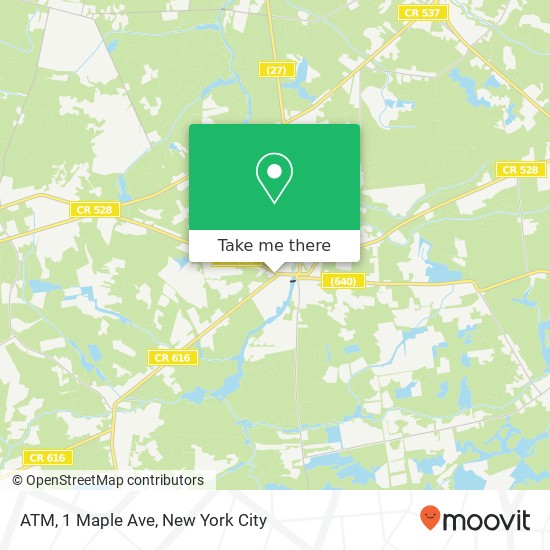 ATM, 1 Maple Ave map