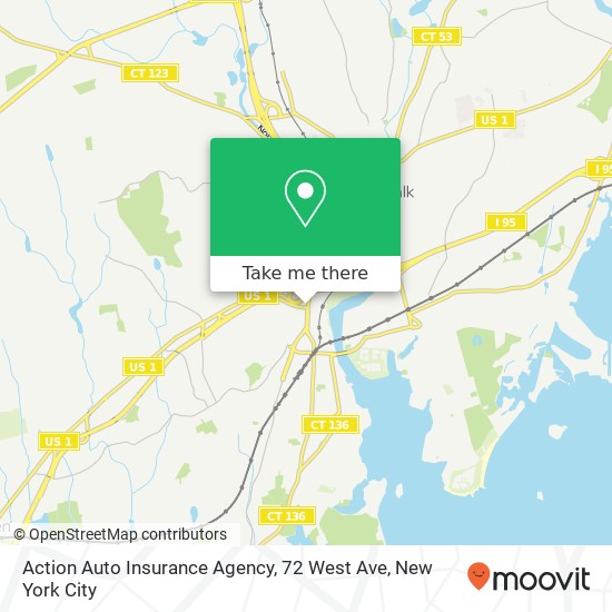 Mapa de Action Auto Insurance Agency, 72 West Ave