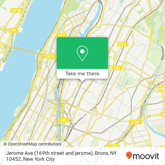 Mapa de Jerome Ave (169th street and jerome), Bronx, NY 10452