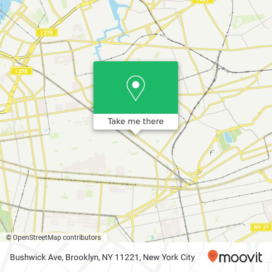 Mapa de Bushwick Ave, Brooklyn, NY 11221