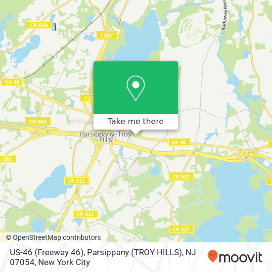 US-46 (Freeway 46), Parsippany (TROY HILLS), NJ 07054 map